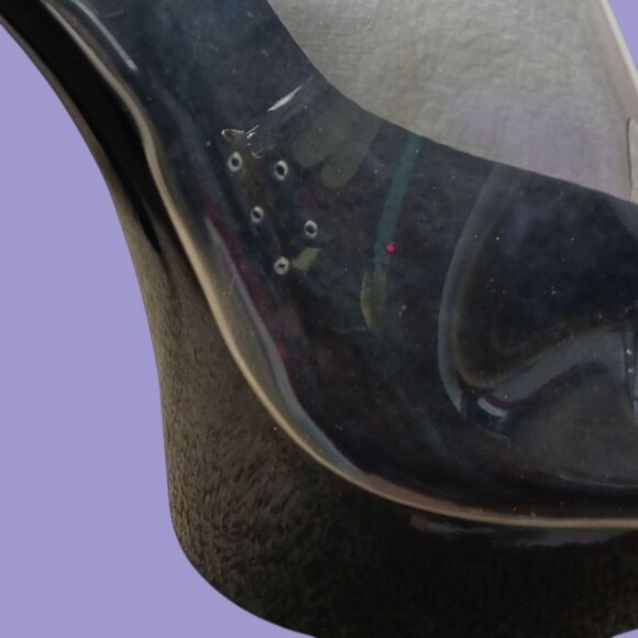 Ellie  Platform Vanity 6 Heels Black/Clear Size 11 - Picture 14 of 14